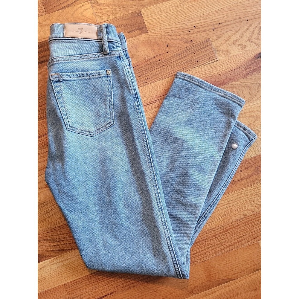 7 For All Mankind Jeans Edie Embellished Crop Straight Women's 26 Y2k Boho
